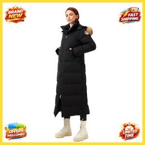 Women's Long Down Parka Jacket 750+ Fill Power Full Length Winter Coat
